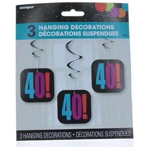 Birthday Cheer - 40th Birthday Hanging Decorations - Party Expo