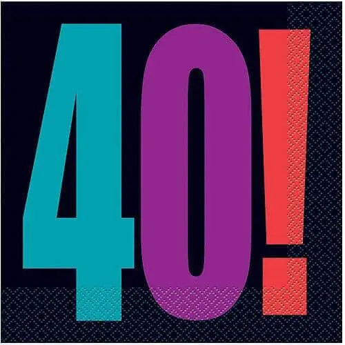 Birthday Cheer - 40th Birthday Party Lunch Napkins (16ct) - Party Expo