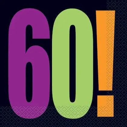 Birthday Cheer - 60th Birthday Party Lunch Napkins (16ct) - Party Expo