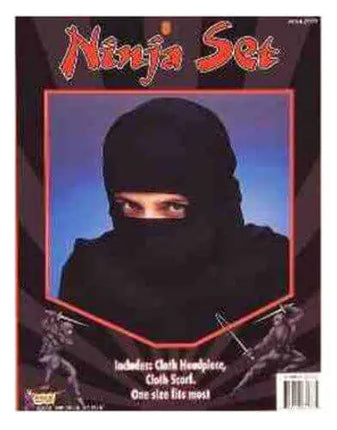 Black Fabric Executioner Balaclava Costume Ninja Hood Mask - Party Expo