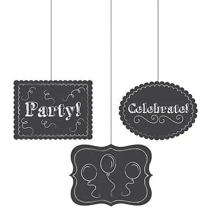 Chalkboard Hanging Cutout (3ct) - Party Expo