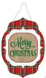 Christmas Flat Plaque with Wire (1ct) - Party Expo