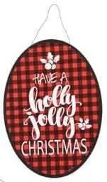 Christmas Flat Plaque with Wire (1ct) - Party Expo
