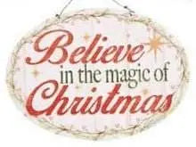 Christmas Flat Plaque with Wire (1ct) - Party Expo