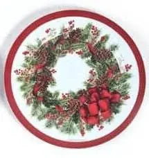 Christmas Traditional Round Plate (1 count) - Party Expo