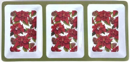 Classic Traditional Festive 3-Section Serving Tray (1ct) - Party Expo