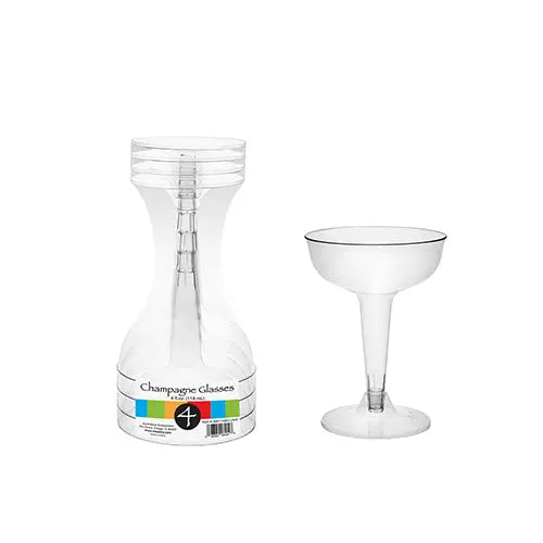 Clear Champagne Glasses (4ct) Party Expo  