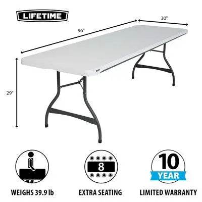 Commercial Grade Lifetime - 96" Rectangle Nesting Table - White Granite (FOR RENTAL ONLY) Party Expo  