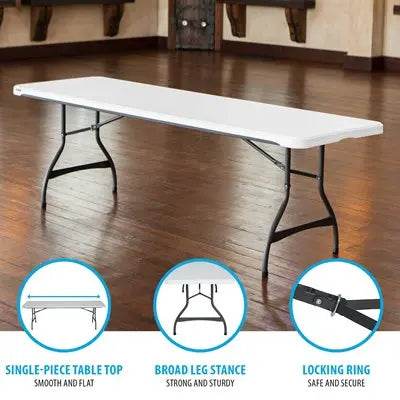 Commercial Grade Lifetime - 96" Rectangle Nesting Table - White Granite (FOR RENTAL ONLY) Party Expo  