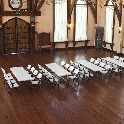 Commercial Grade Lifetime - 96" Rectangle Nesting Table - White Granite (FOR RENTAL ONLY) Party Expo  