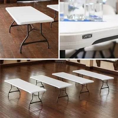 Commercial Grade Lifetime - 96" Rectangle Nesting Table - White Granite (FOR RENTAL ONLY) Party Expo  
