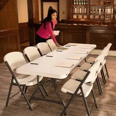 Commercial Grade Lifetime - 96" Rectangle Nesting Table - White Granite (FOR RENTAL ONLY) Party Expo  