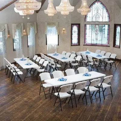 Commercial Grade Lifetime - 96" Rectangle Nesting Table - White Granite (FOR RENTAL ONLY) Party Expo  