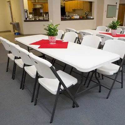 Commercial Grade Lifetime - 96" Rectangle Nesting Table - White Granite (FOR RENTAL ONLY) Party Expo  