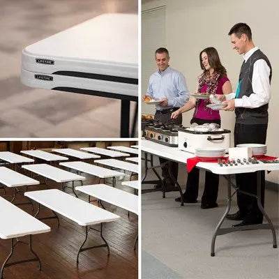 Commercial Grade Lifetime - 96" Rectangle Nesting Table - White Granite (FOR RENTAL ONLY) Party Expo  