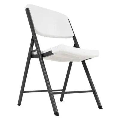 Commercial Grade Lifetime - Ergonomic Folding Chair - White w/ Gray Frame (FOR RENTAL ONLY) - Party Expo