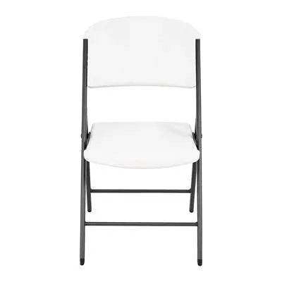 Commercial Grade Lifetime - Ergonomic Folding Chair - White w/ Gray Frame (FOR RENTAL ONLY) - Party Expo