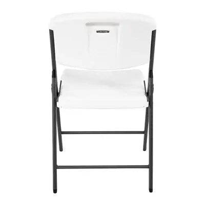 Commercial Grade Lifetime - Ergonomic Folding Chair - White w/ Gray Frame (FOR RENTAL ONLY) - Party Expo