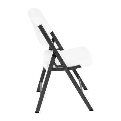 Commercial Grade Lifetime - Ergonomic Folding Chair - White w/ Gray Frame (FOR RENTAL ONLY) - Party Expo