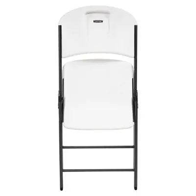 Commercial Grade Lifetime - Ergonomic Folding Chair - White w/ Gray Frame (FOR RENTAL ONLY) - Party Expo