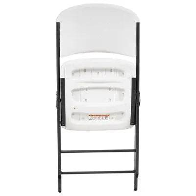 Commercial Grade Lifetime - Ergonomic Folding Chair - White w/ Gray Frame (FOR RENTAL ONLY) - Party Expo