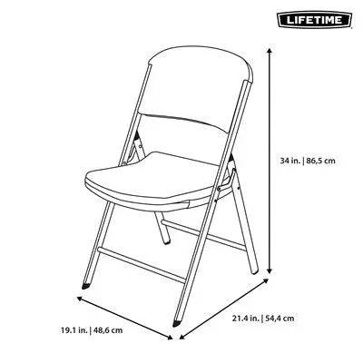 Commercial Grade Lifetime - Ergonomic Folding Chair - White w/ Gray Frame (FOR RENTAL ONLY) - Party Expo