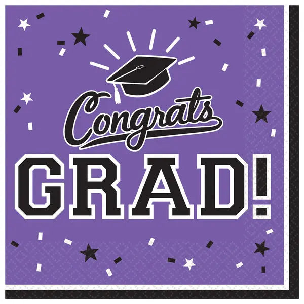 Congrats Grad School Colors Pride - Purple 36ct. Party Expo  