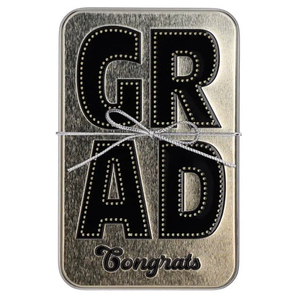 Congrats Grad Tin Gift Card Holder, Black and Gold Party Expo  