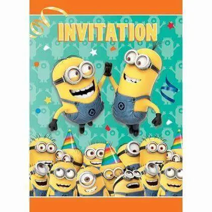 Despicable Me Minions - Invitations with Envelopes (8ct) - Party Expo
