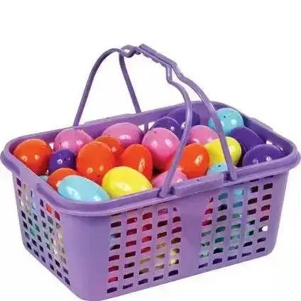 Egg Basket with Assorted Color Eggs (60ct) - Party Expo