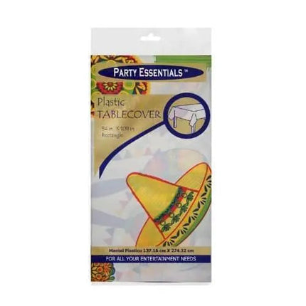 Fiesta Plastic Tablecover 54 in. x 108 in. - Party Expo