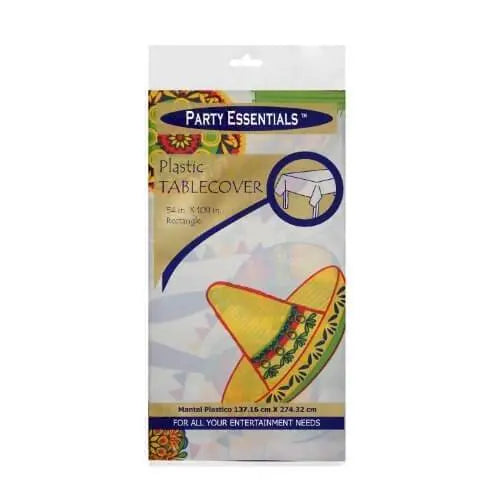 Fiesta Plastic Tablecover 54 in. x 108 in. - Party Expo