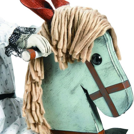 Girl on Wooden Rocking Horse Halloween Decoration - 2 ft Party Expo  