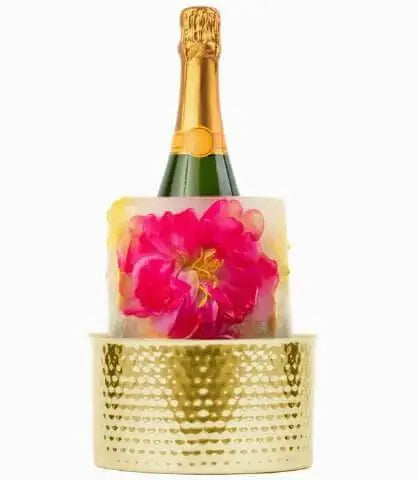 Glasi - Ice Mold Hammered Gold Wine Chiller (1ct) - Party Expo