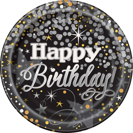 Glittering Birthday - 9" Silver Dinner Plates (8ct) Party Expo  