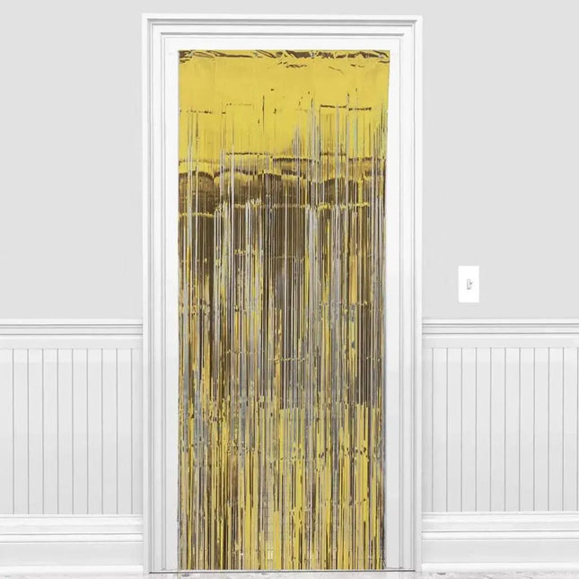 Gold Foil Fringe Doorway Curtain, 3ft x 8ft - Party Expo