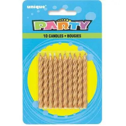 Gold Spiral Birthday Candles - Party Expo