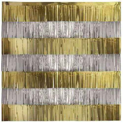 Gold & Silver Foil Fringe Garland Photo Backdrop Kit (5ct) Party Expo  