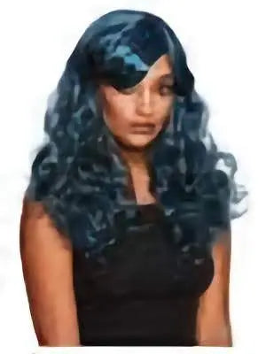 Gothic Seductress Curly Wig - Black & Blue (1ct) - Party Expo