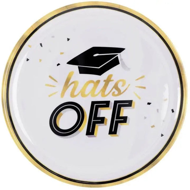 Hats Off Graduation Melamine Round Platter - Party Expo