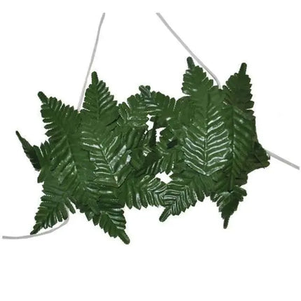 Hawaiian Bra with Green Tropical Leaves - Party Expo