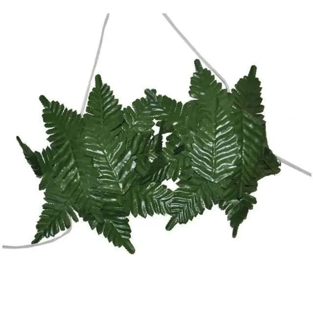 Hawaiian Bra with Green Tropical Leaves - Party Expo