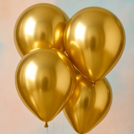 Kalisan - 12" Mirror Gold Latex Balloons (50ct) Party Expo  