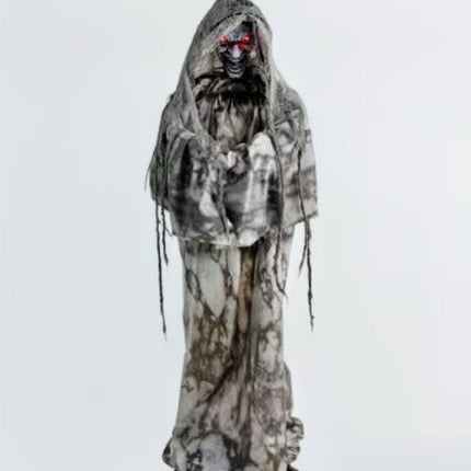 Life-Size Animated Light-Up Sudden Surprise Witch with Sound Turning Halloween Decoration - 5 ft Party Expo  