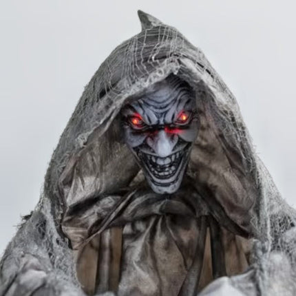 Life-Size Animated Light-Up Sudden Surprise Witch with Sound Turning Halloween Decoration - 5 ft Party Expo  