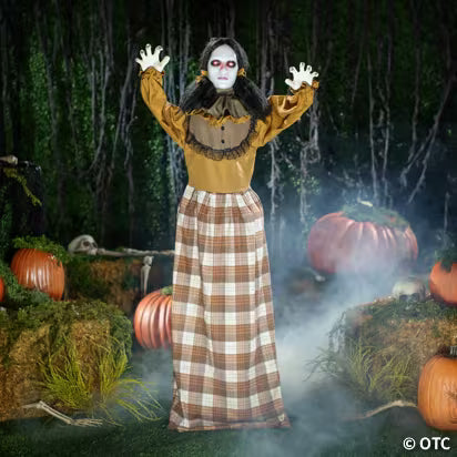 Life-Size Pop-Up Creepy Woman Standing Halloween Decoration - 5 ft Party Expo  