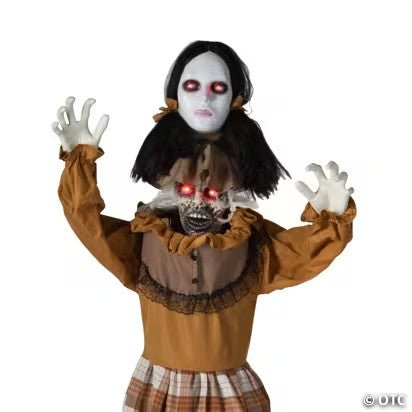 Life-Size Pop-Up Creepy Woman Standing Halloween Decoration - 5 ft Party Expo  