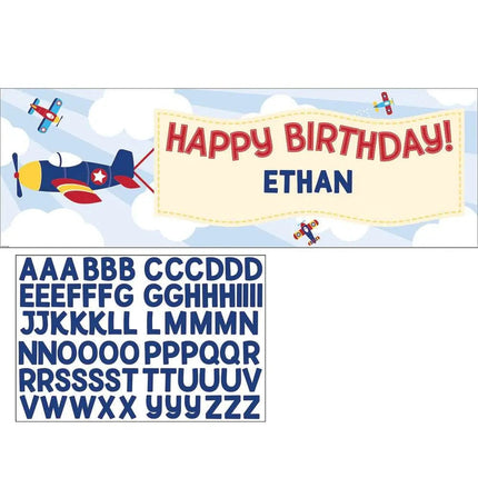 Lil' Flyer Airplane - Giant Party Banner with Stickers - Party Expo