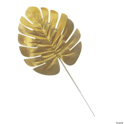 Metallic Gold Tropical Leaves ( 6 pieces) - Party Expo