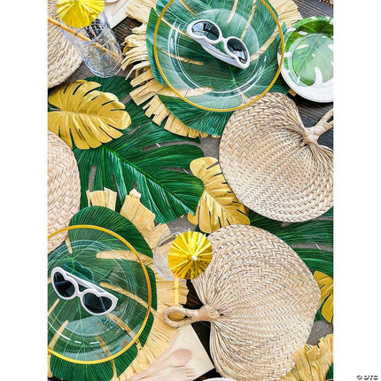 Metallic Gold Tropical Leaves ( 6 pieces) - Party Expo